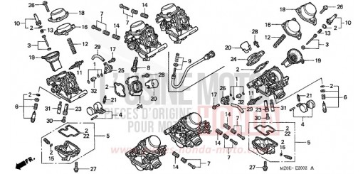 CARBURETOR (COMPONENT PARTS) GL1500C2 de 2002